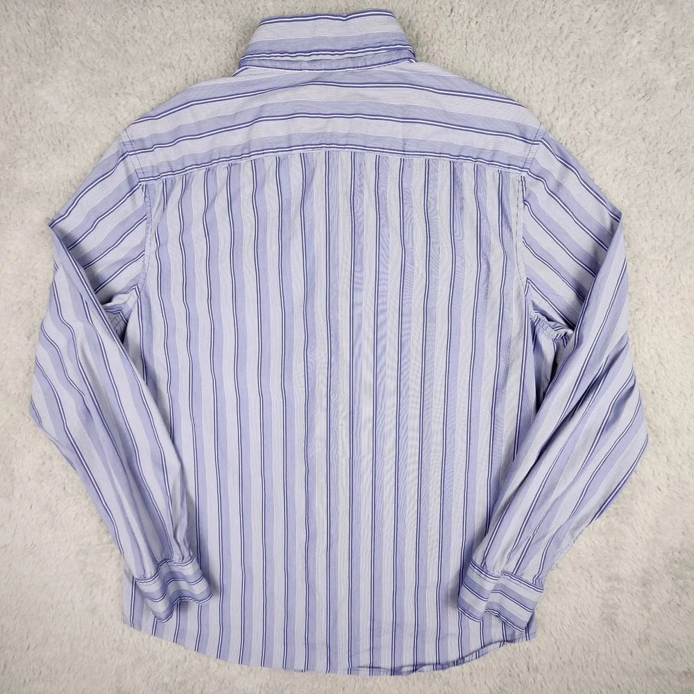 Banana Republic‎ Button Down Shirt Mens M Blue Striped Slim Fit Long Sleeve